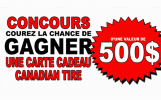 Carte-cadeau Canadian Tire de 500 $