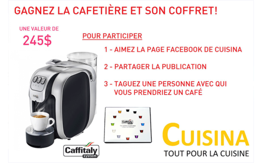 Une cafetière Caffitaly et son coffre de dégustation