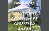 La location d'un chapiteau 20x20 avec chaises et tables