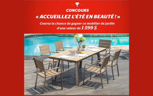 Mobilier de jardin Ove Decor d'une valeur de 1599$