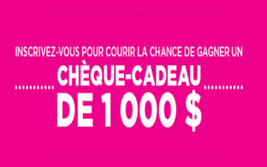 Un chèque d'une valeur de 1 000 $