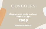 Une carte cadeau de 250$ chez The Home Depot