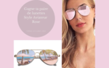 Paire de lunettes roses de style aviateur