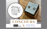 Une paire de boucle d'oreille cz sur argent 925 plaqué rhodium Larus