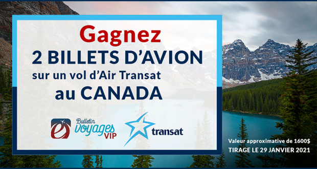 2 billets d’avion sur un vol d’Air Transat