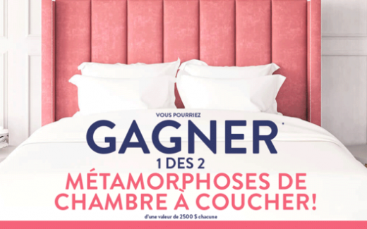 2500$ en argent pour la métamorphose de votre chambre à coucher