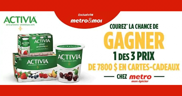 3 prix de 7800$ en cartes-cadeaux Metro