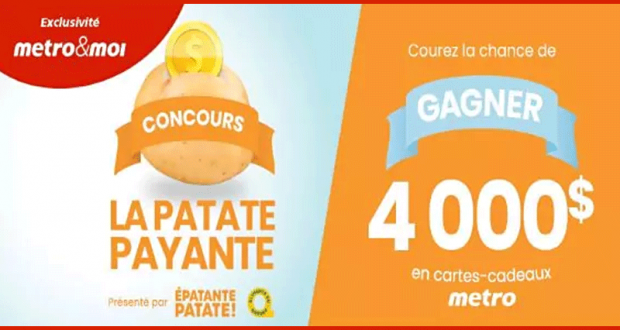 Carte-Cadeau Metro d’une valeur de 4 000$