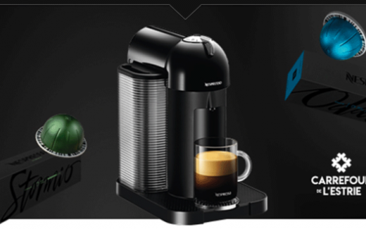 Une machine Nespresso Vertuo à tête ronde noire