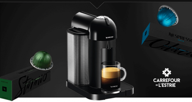 Une machine Nespresso Vertuo à tête ronde noire