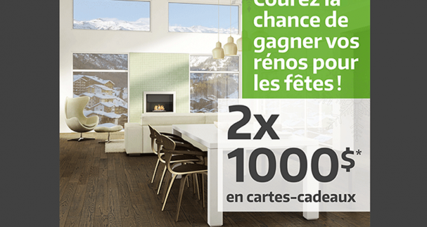 2 cartes-cadeaux Flordeco de 1000$ chacune