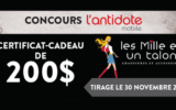 Un certificat-cadeau Les Mille et un talons de 200$