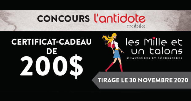 Un certificat-cadeau Les Mille et un talons de 200$