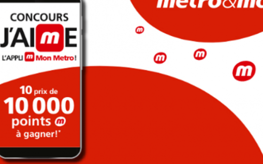 10 lots de 1000 points Metro de 80 $