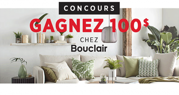 12 cartes-cadeaux Bouclair de 100 $