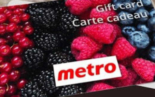 100 cartes cadeaux épicerie Metro de 100$
