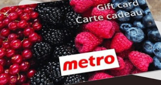 100 cartes cadeaux épicerie Metro de 100$