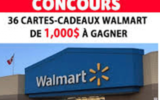 36 cartes-cadeaux Walmart de 1000$