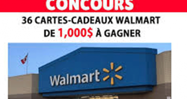 36 cartes-cadeaux Walmart de 1000$