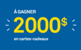 4 cartes-cadeaux totalisant 2000 $