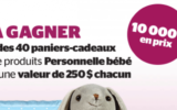 40 paniers cadeaux de produits pour bébé de 250 $ chacun