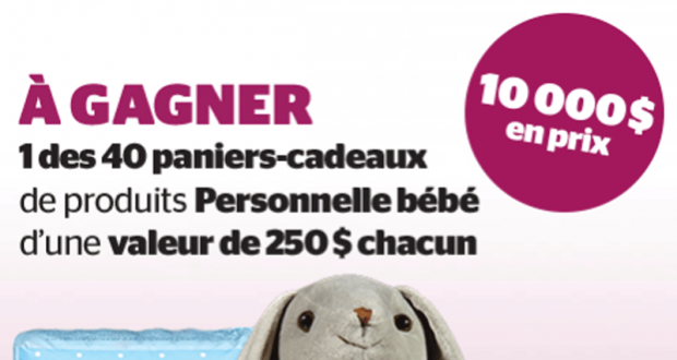 40 paniers cadeaux de produits pour bébé de 250 $ chacun