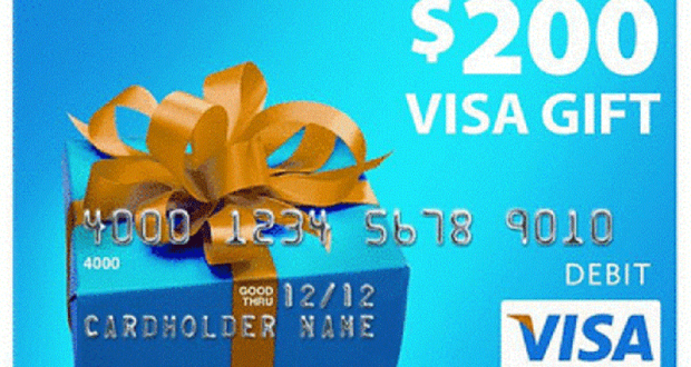 6 cartes prépayées Visa de 200$