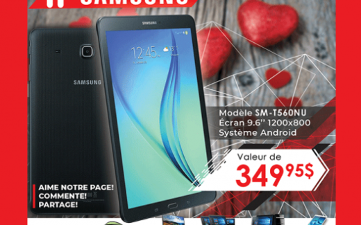 Une tablette Samsung Galaxy Tab E