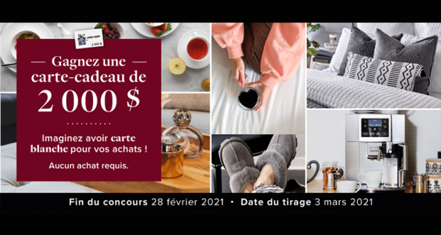 Carte-cadeau Linen Chest de 2000 $