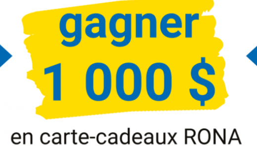 1000$ en cartes cadeaux Rona