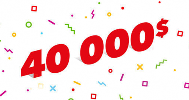 4 lots de 10 000$ comptant