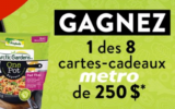 8 cartes-cadeaux Métro de 250 $