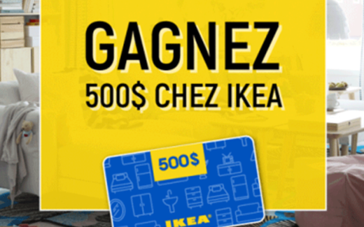 Une carte cadeau IKEA de 500$