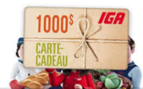 33 cartes-cadeaux IGA allant jusqu’à 1000$