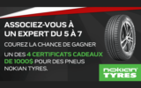 4 certificats-cadeaux de 1000 $ pour des pneus Nokian Tyres