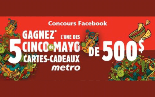 5 cartes-cadeaux épicerie Metro de 500$