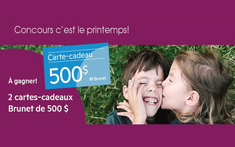 2 cartes-cadeaux Brunet de 500$