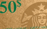 Carte cadeau Starbucks de 50$