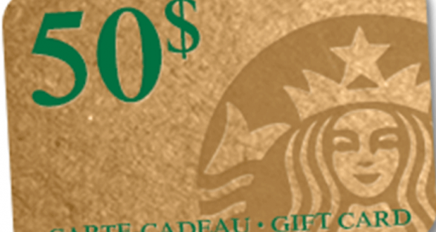 Carte cadeau Starbucks de 50$