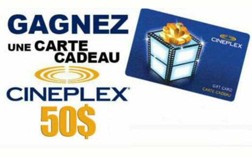 Carte cadeau Cineplex de 50$