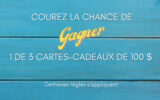 3 cartes-cadeaux de 100 $