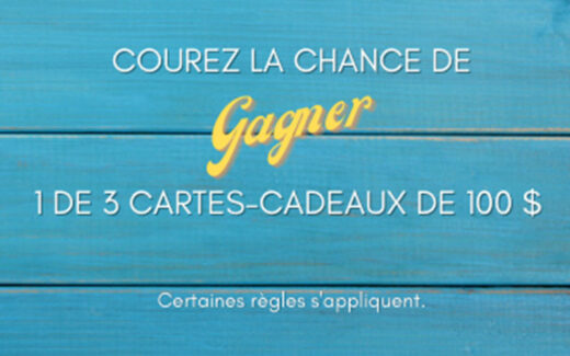 3 cartes-cadeaux de 100 $