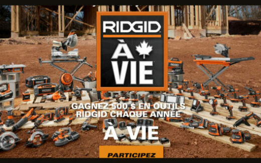 8000 $ à dépenser en produits Ridgid