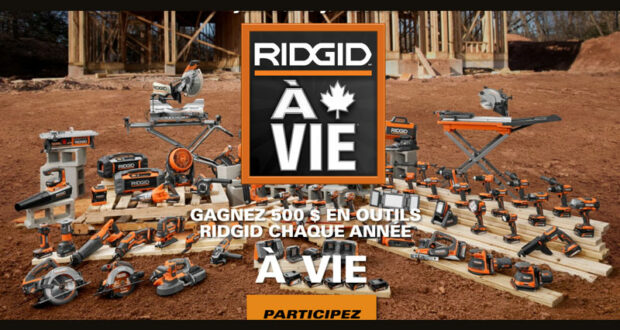 8000 $ à dépenser en produits Ridgid