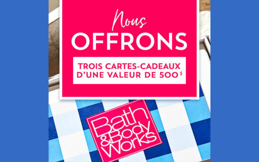 3 cartes-cadeaux Bath & Body Works de 500 $