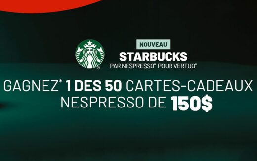 50 cartes cadeaux Nespresso de 150$