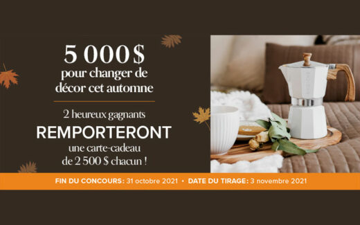 5000 $ pour changer de décor pour l’automne