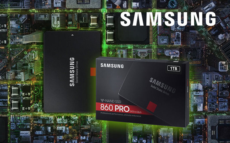 Un disque dur SSD 860 Pro Sata III d’1 To de Samsung