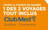 2 voyages tout inclus au nouveau Club Med de Charlevoix
