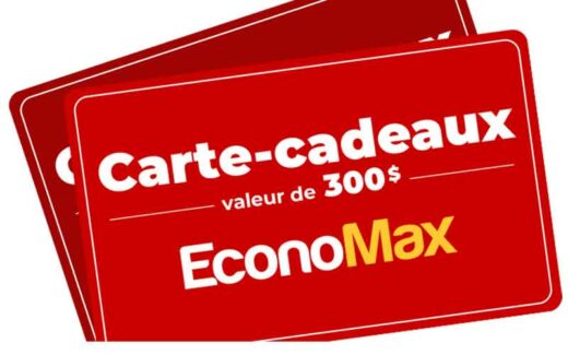 3 cartes-cadeaux EconoMax de 300 $